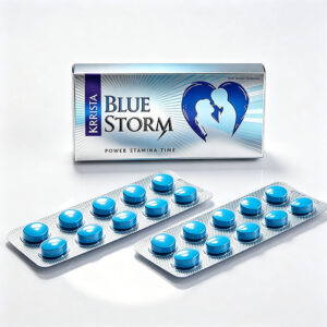 藍色風暴雙效片 Krrista Blue Storm 外盒包裝 超級威而鋼 西地那非200mg 達泊西汀60mg 印度原廠