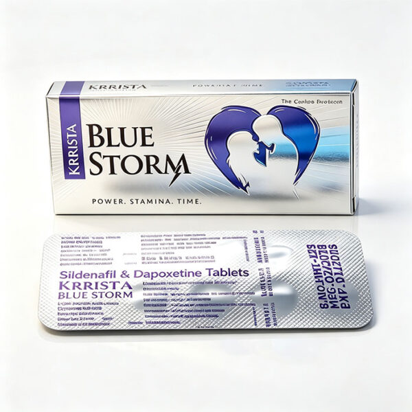 藍色風暴-6 藍色風暴雙效片 Krrista Blue Storm 鋁箔片包裝 超級威而鋼 西地那非200mg 達泊西汀60mg 藍色錠劑